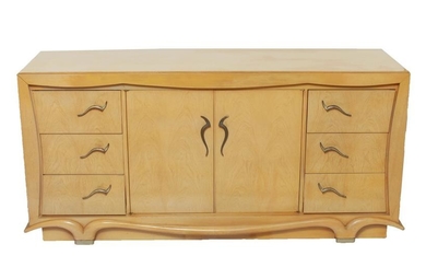 Modern Blonde Wood Dresser / Commode