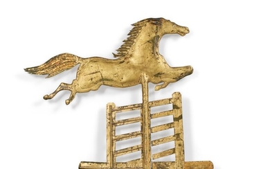 Molded and Gilt Copper "Flying Steeplechase Horse" Weathervane, Boston, Massachusetts, Circa 1860