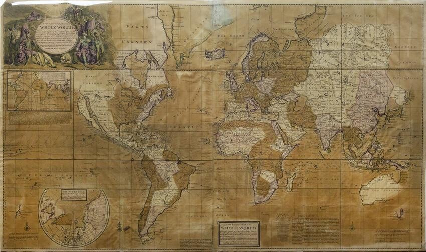 Moll World Map, 1719