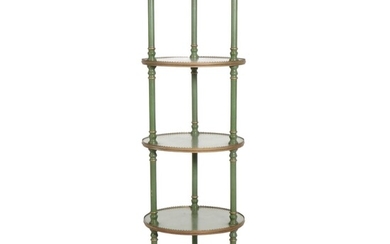 "Monaco Green" with Gold Trim Five-Tier Display Table