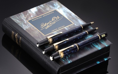 Montblanc 'Writers Edition: Edgar Allan Poe' limited set of fountain pen, ballpoint pen and pencil - box + booklet 1998 (3)