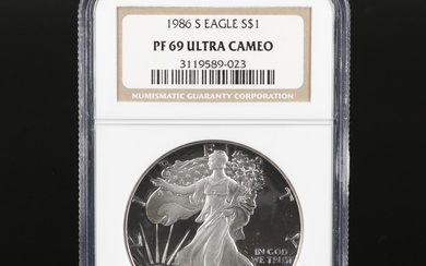 NGC PF69 Ultra Cameo 1986 American Silver Eagle Proof