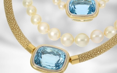Necklace: valuable and unique South Sea cultured pearl...