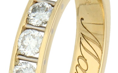 No Reserve - 18K Yellow gold demi-alliance ring set with approx. 0.81 ct. diamond.