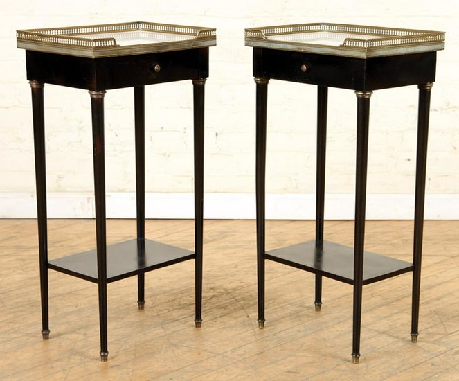 PR FRENCH BRONZE MOUNTED MARBLE TOP NIGHT STANDS