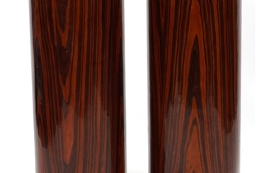 Pair of Art Deco style rosewood effect cylindrical columns, ...