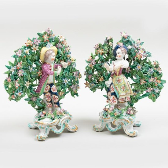 Pair of Bow Porcelain Bocage Figures