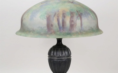 Pairpoint Urn Lamp With Reverse Painted Shade