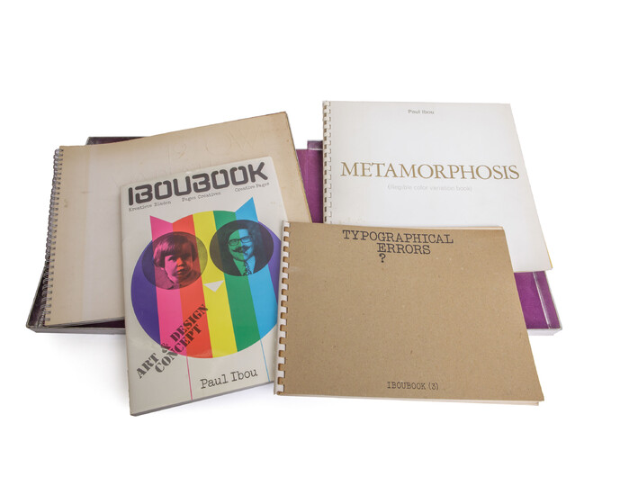 (Paul Ibou) Een lot van uitgaven, verzorgd of uitgegeven door Paul Ibou: -Metamorphosis (illegible color variation book