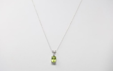 Peridot & Diamond Necklace 10Kt.