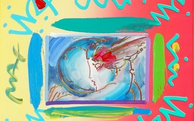 Peter Max I Love the World Mixed Media Lithograph