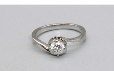Platinum diamond solitaire ring, the brilliant cut diamond i...