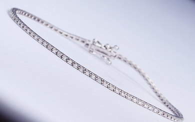 Poesia Crieri. Brilliant tennis bracelet of 18 kt. white gold, total approx. 0.45 ct.