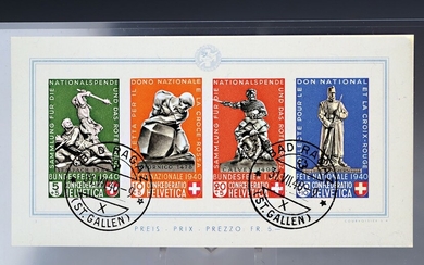 Postage stamps, Switzerland, block 5, 1940, neat cancellations,...