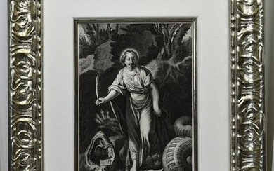 Raphael Sancta Margarita Etching with Engraving 1600's