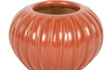 Redware Pottery Melon Jar,Angela Baca