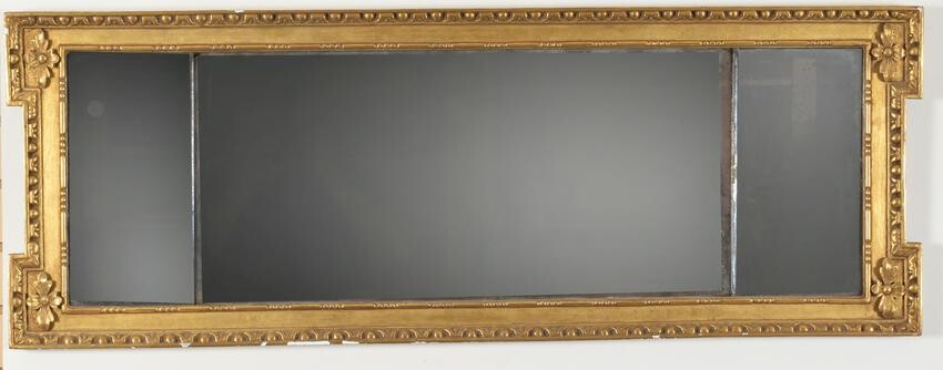 Regency carved and gilt gesso over mantle mirror, circa