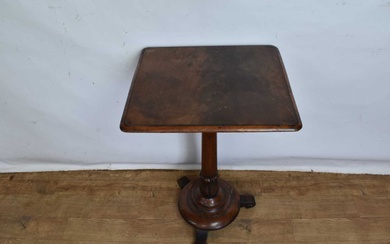 Regency square topped single mahogany pedestal table