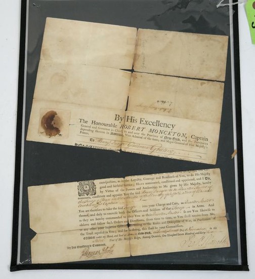 Robert Monckton Signed Letter, 1762