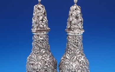 Rose by Stieff Sterling Silver Salt and Pepper Shaker Set 2pc B