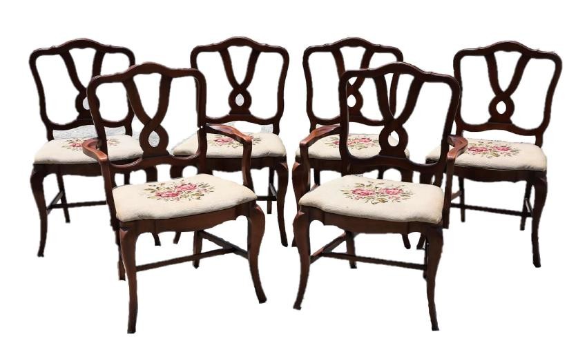 STATESVILLE CHAIR FRENCH NEEDLEPOINT DINING CHAIRS