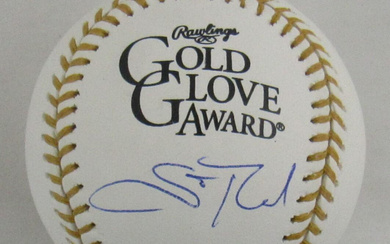 Scott Rolen Signed Gold Glove Award Logo Baseball (JSA)
