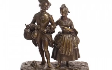 Sculpture Gallant couple. 19th century