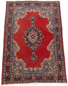 Semi-Antique Fine Hand-Knotted Sarouk Carpet