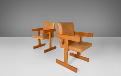 Set of Two (2) Dining Chairs After Jens Risom in Oak
