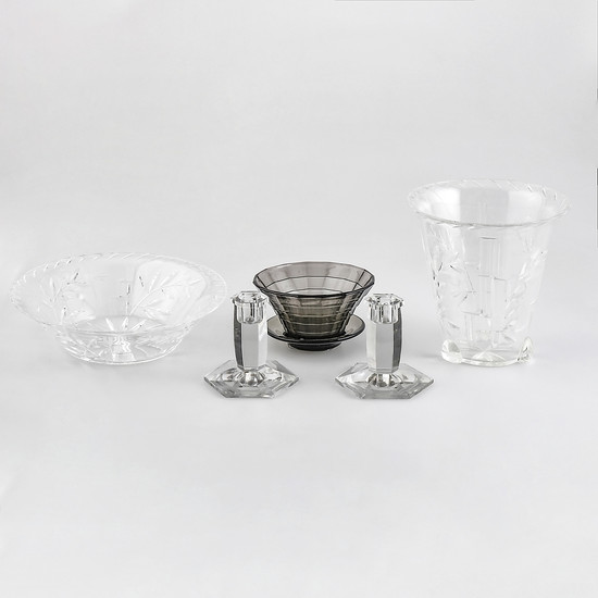 Several glass items, third quarter of the 20th Century.