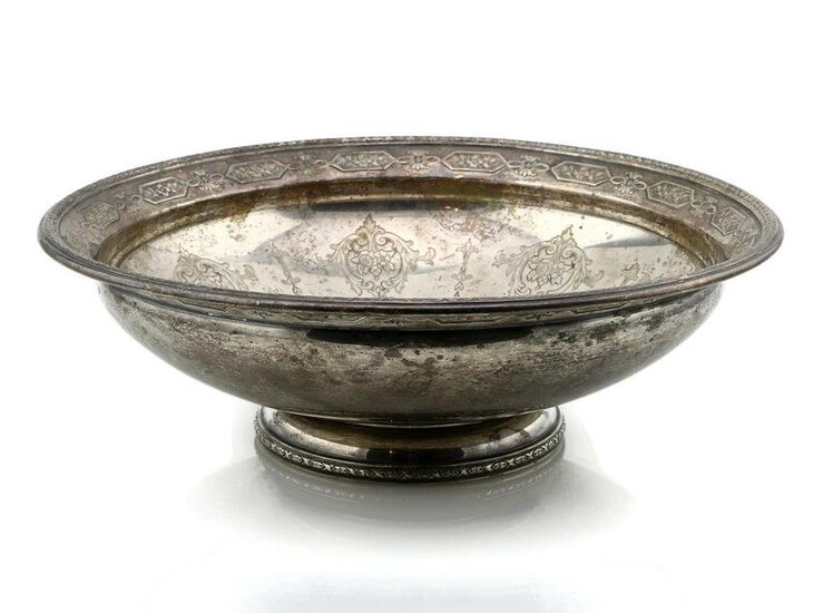 Sterling Silver Bowl with Floral Motif
