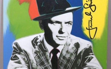 Steve Kaufman (American 1960-2010) "Frank Sinatra" Mixed Media on Canvas