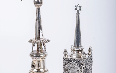 TWO STERLING SILVER SPICE TOWERS