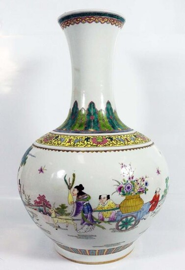 Tall Chinese Famille Verte Vase