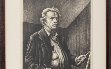 Thomas Hart Benton "Self Portrait" Lithograph
