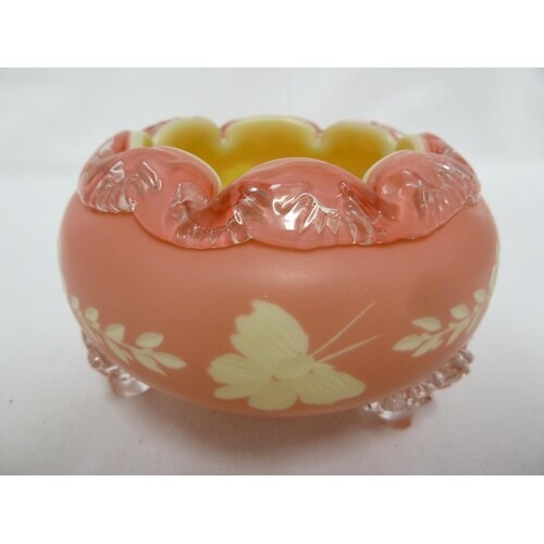 Thomas Webb - An unusual cased glass bowl, of rose pink cut ...
