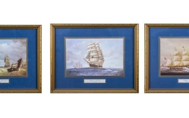 Three Prints of Sailing Ships