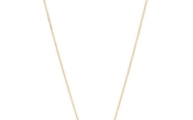Tiffany 18K Yellow Gold Diamond Elsa Peretti Bean Pendant Necklace