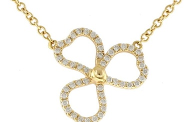 Tiffany Paper Flower Open Necklace 18K Yellow Gold Diamond Women's TIFFANY&Co.