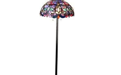 Tiffany Style Stained Art Glass Floor Lamp