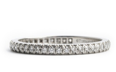 Tiffany & Co.: A diamond eternity ring “Soleste” set with numerous brilliant-cut diamonds weighing a total of app. 0.34 ct., mounted in platinum. G/VVS-VS.