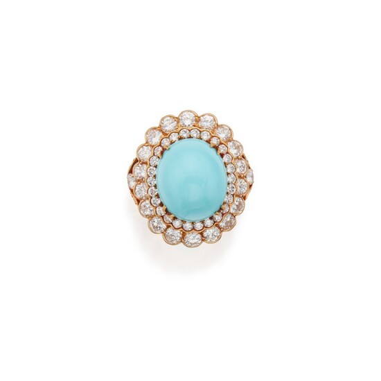 Turquoise and Diamond Ring, France, Van Cleef & Arpels