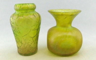 Two Bohemian art glass vases