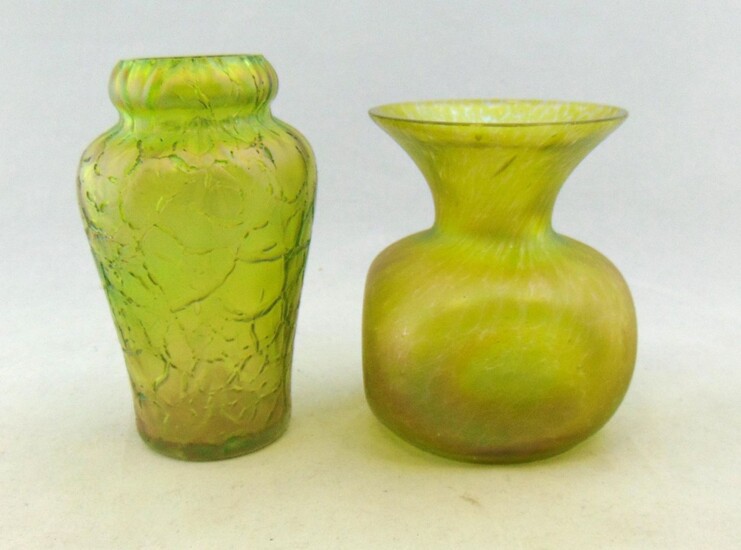 Two Bohemian art glass vases