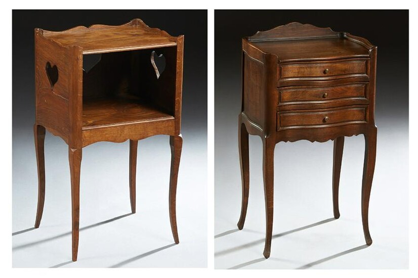 Two French Louis XV Style Carved Nightstands, 20th c.