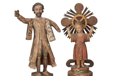 Two Latin American santos figures, Late 19th century