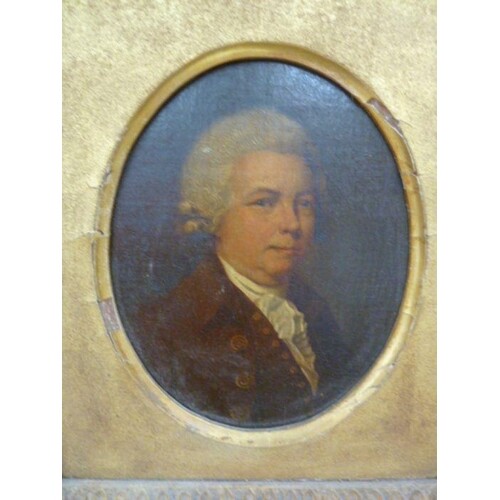 Unattributed Oil on canvas Head and shoulders portrait of ...