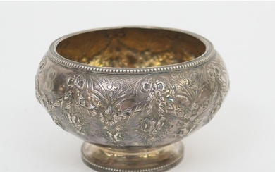 Victorian silver sugar bowl, Sheffield 1869, with foliate ga...