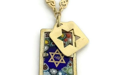 Vintage 1960s Jewish Star of David Pendant Necklace 18K Yellow Gold, 20.46 Grams