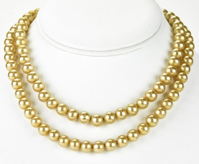 Vintage Double Strand Faux Pearl Necklace